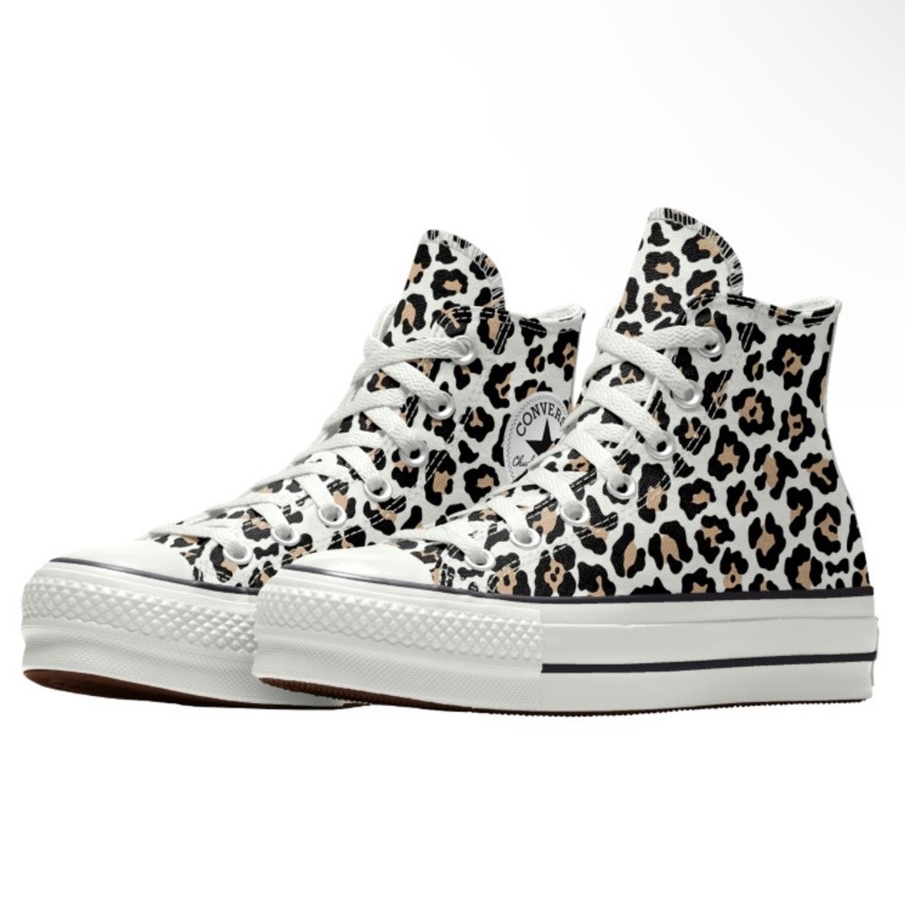 converse • cheetah print high top platform shoes
